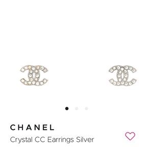 Chanel CC Silver Earrings